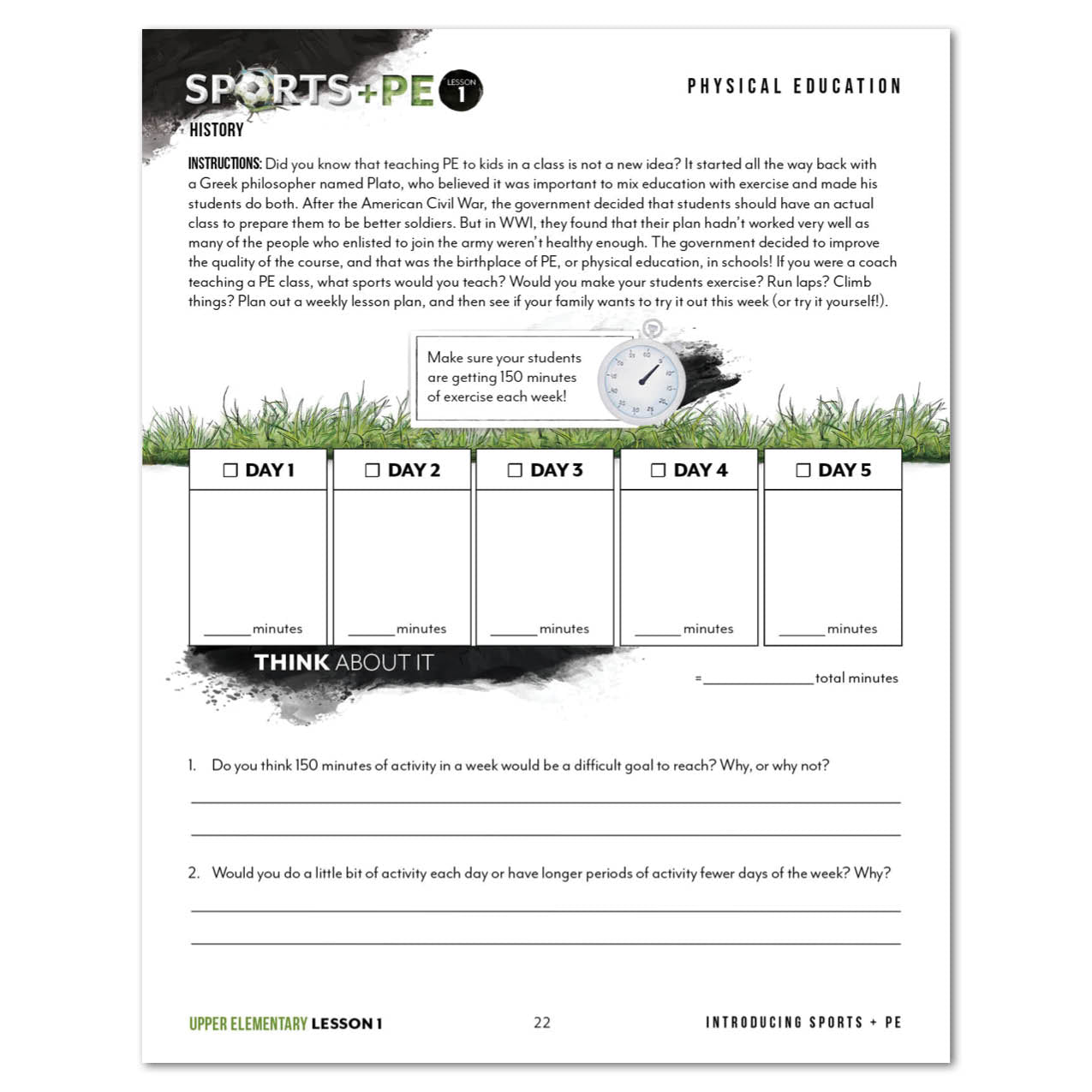 Sports + PE homeschool unit study print student workbook upper elementary physical education