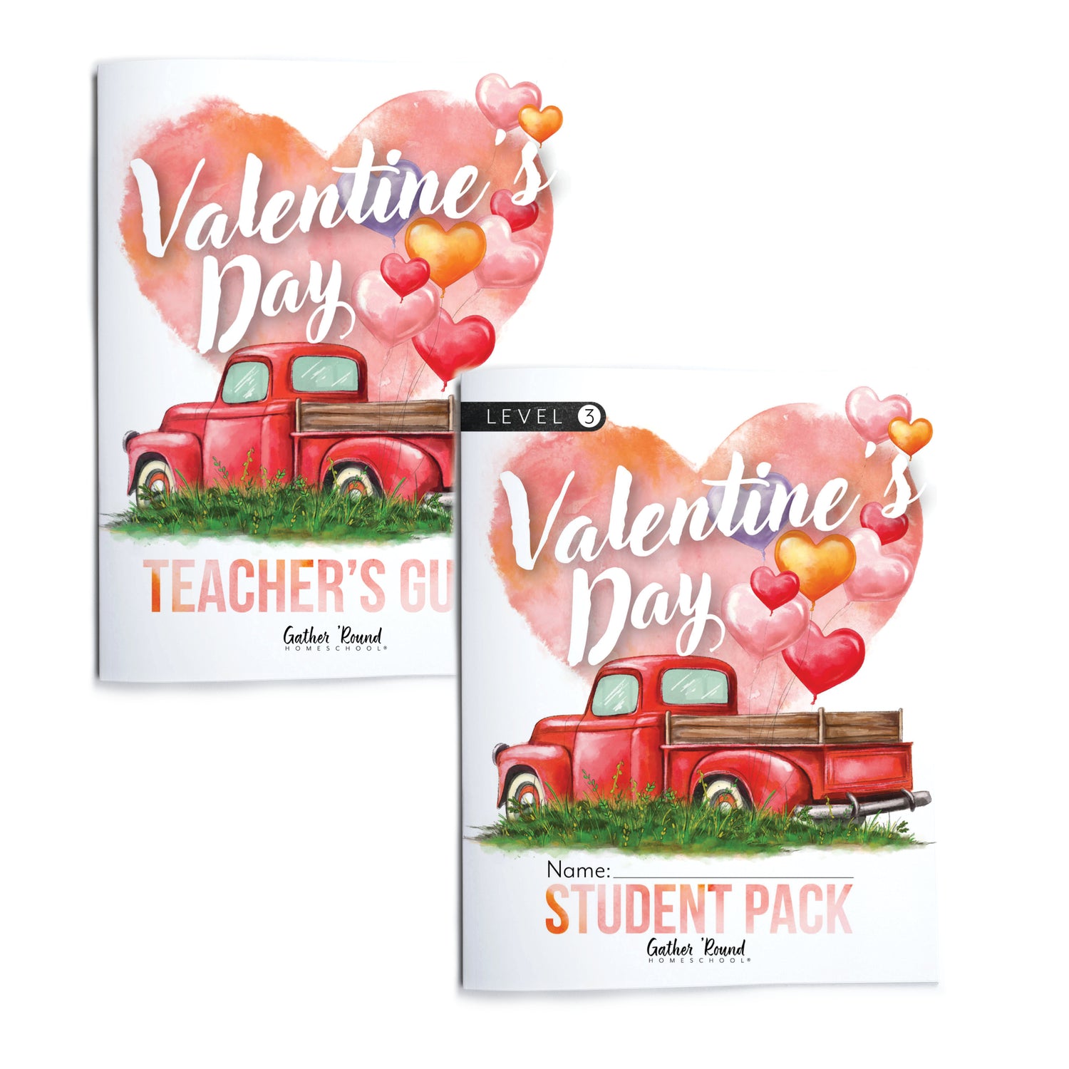 Valentine's Day Homeschool Unit Study Printed Bundle with Teacher's Guide and Level 3 Student Pack