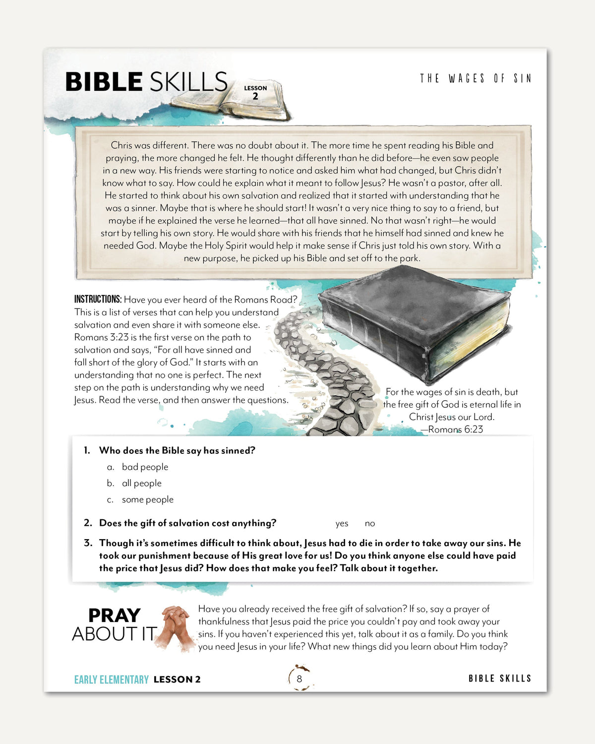 Bible Skills (Digital Download FREEBIE) homeschool unit study, digital Sample Page