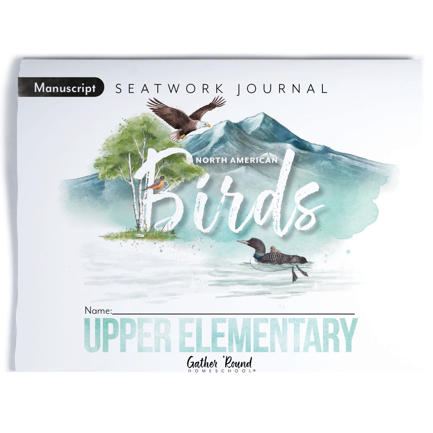 North American Birds part two homeschool unit study print student seatwork journal in manuscript for upper elementary