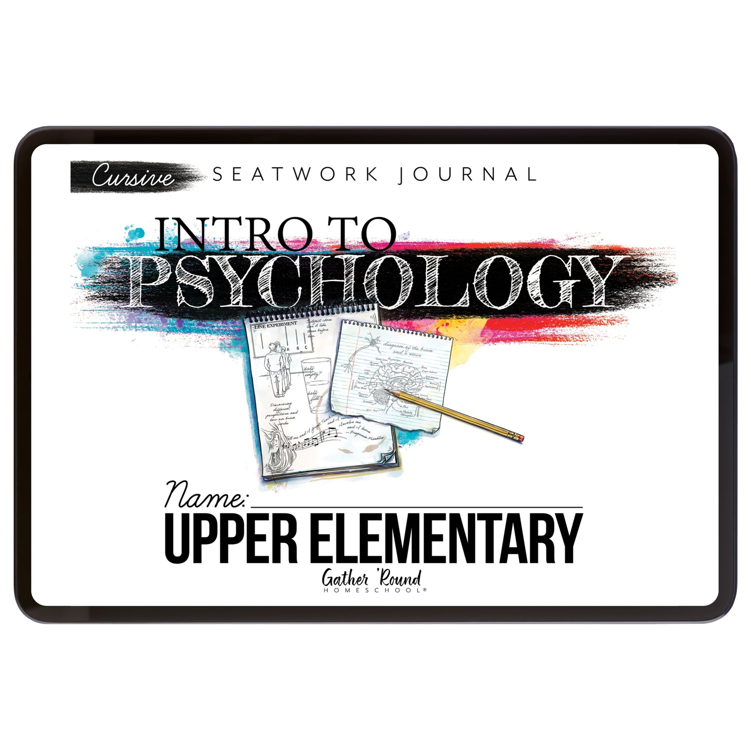Psychology homeschool unit study digital student seatwork journal cursive in upper elementary
