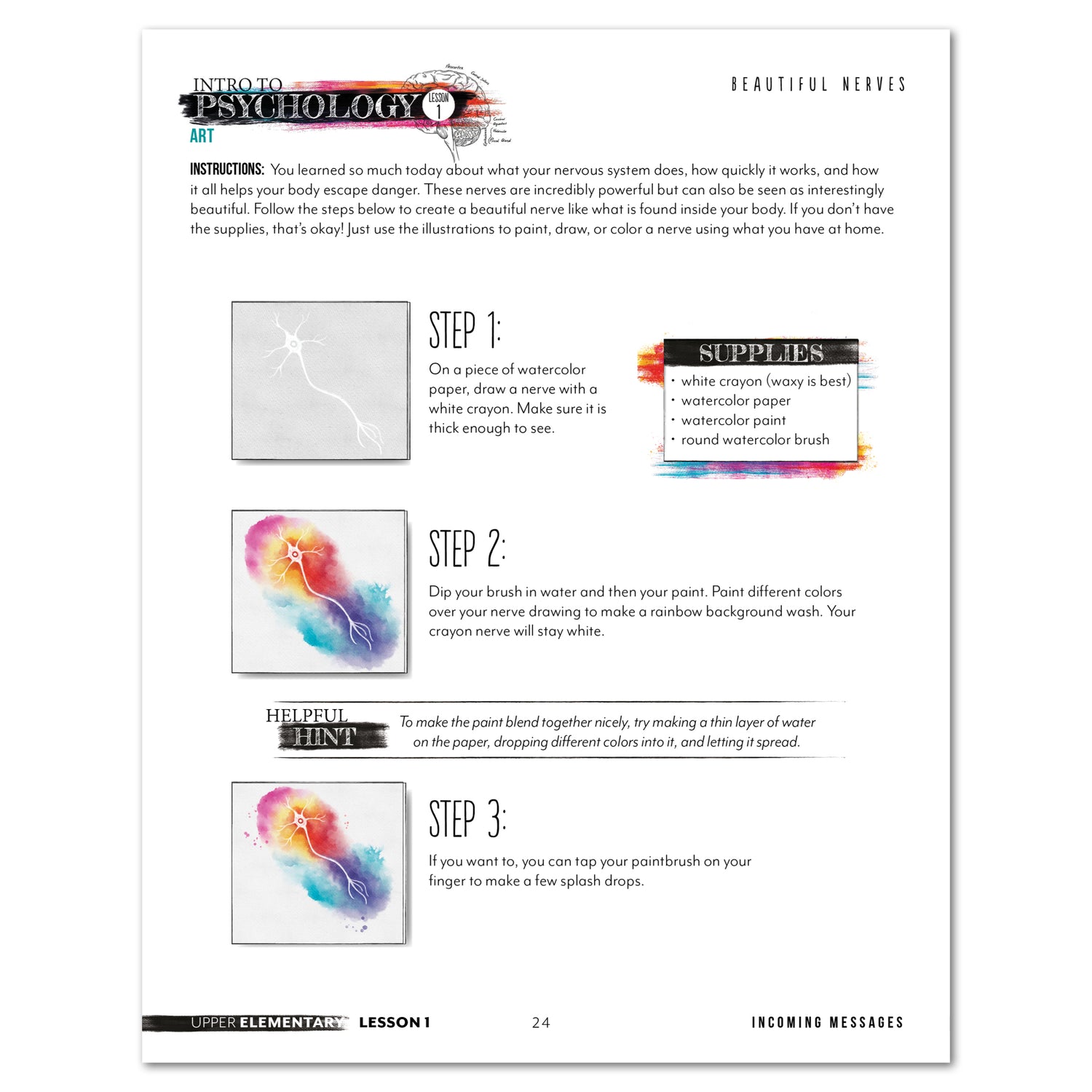 Psychology homeschool unit study print in upper elementary beautiful nerves worksheet