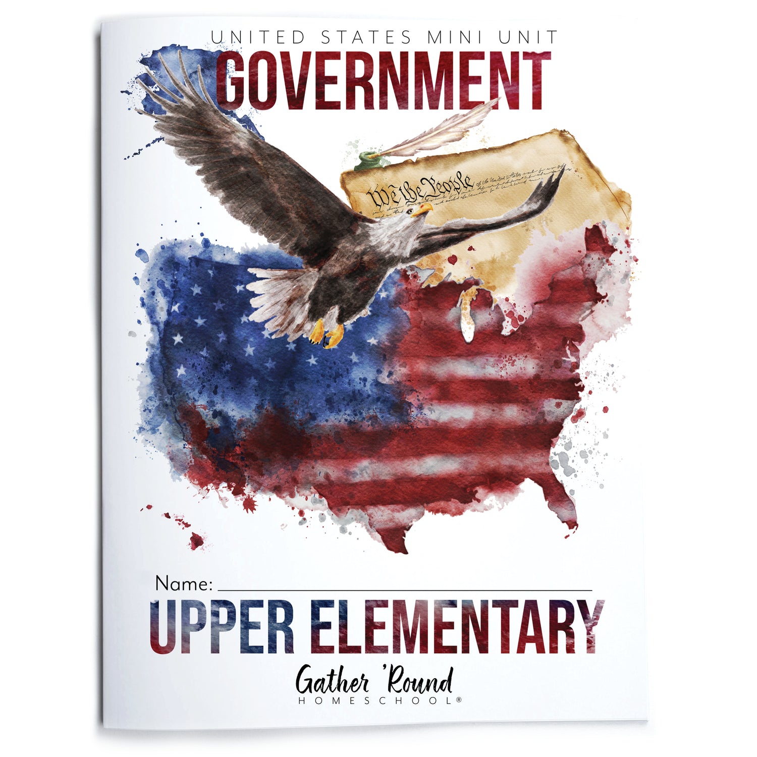 US Government Homeschool Study Unit Digital Printed Upper Elementary Student Book