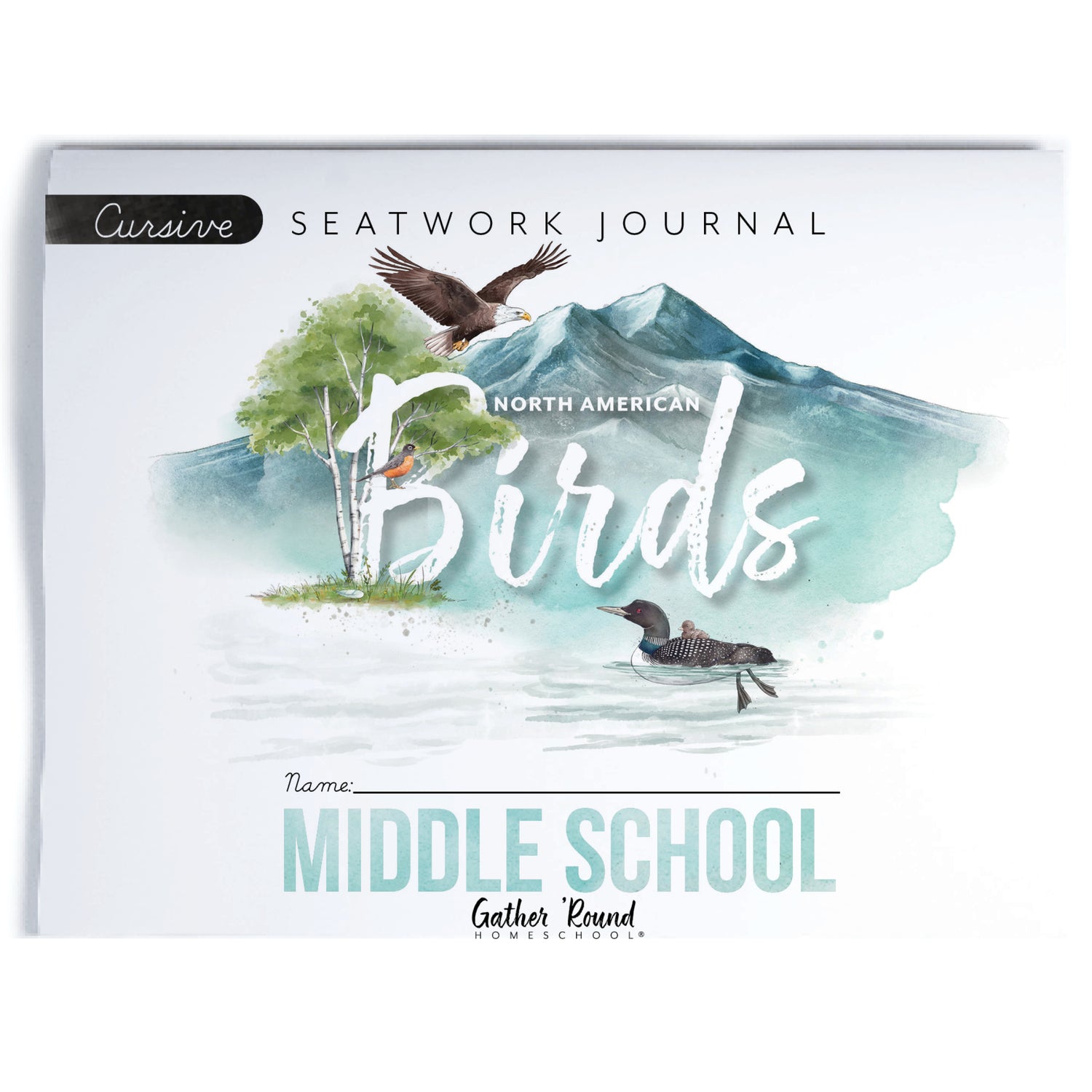 North American Birds part two homeschool unit study print student seatwork journal in cursive for middle school