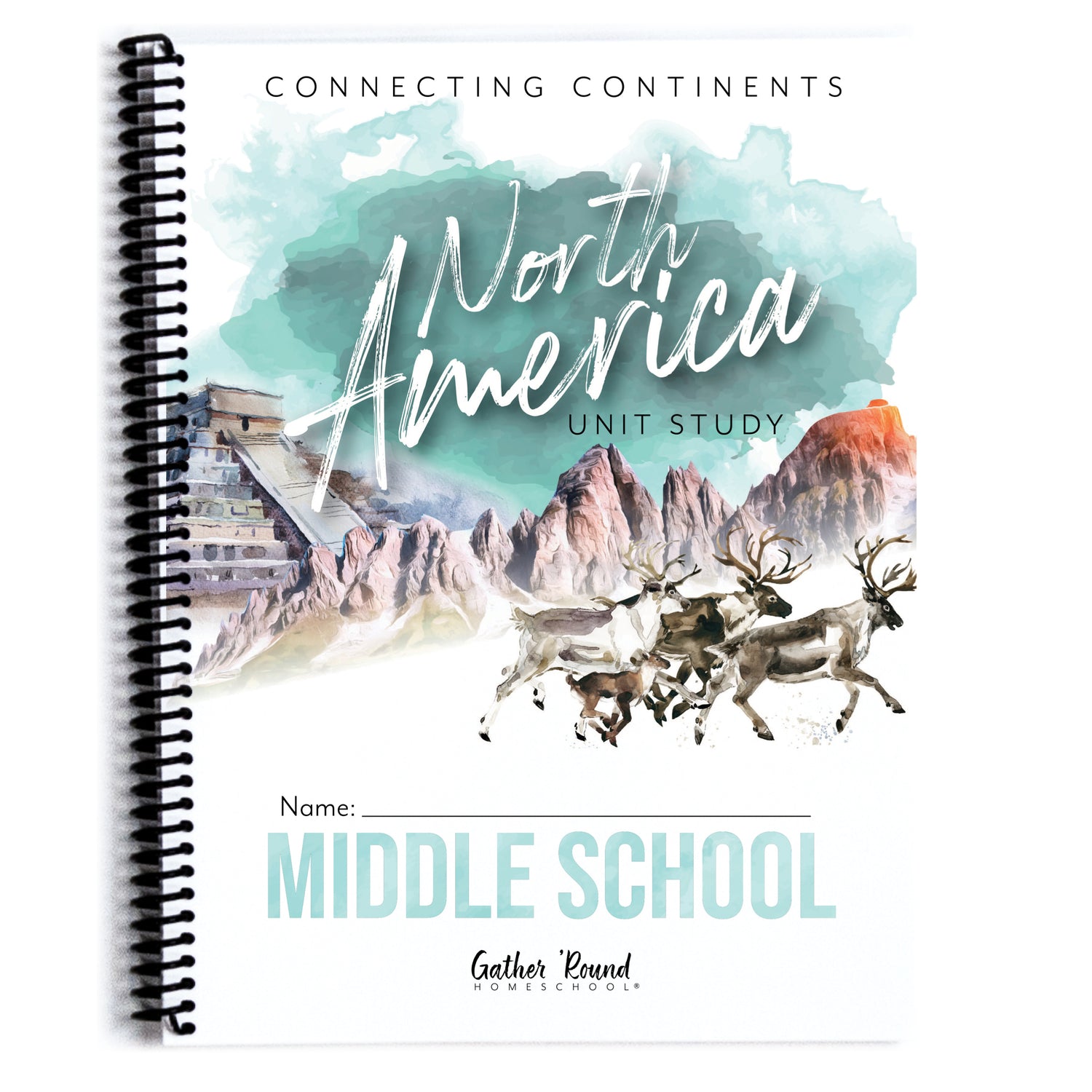 North America homeschool unit study print student workbook middle school