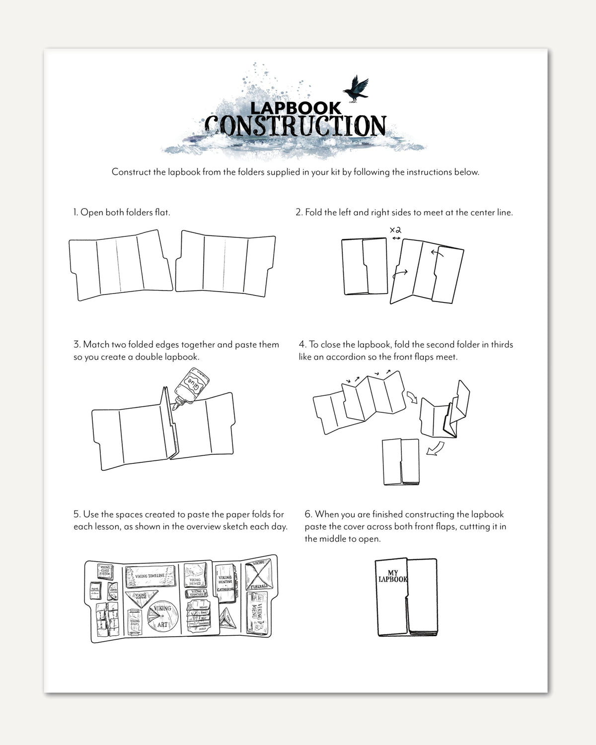 Vikings Homeschool Unit Study Digital Lapbook Instruction How to Set up the Lapbook