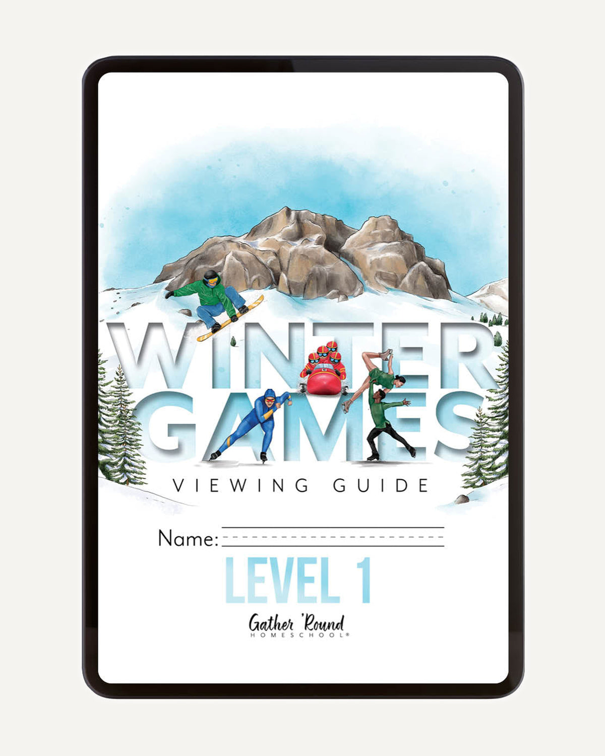 Winter Games Homeschool Unit Study Digital Download Level 1 Student Book