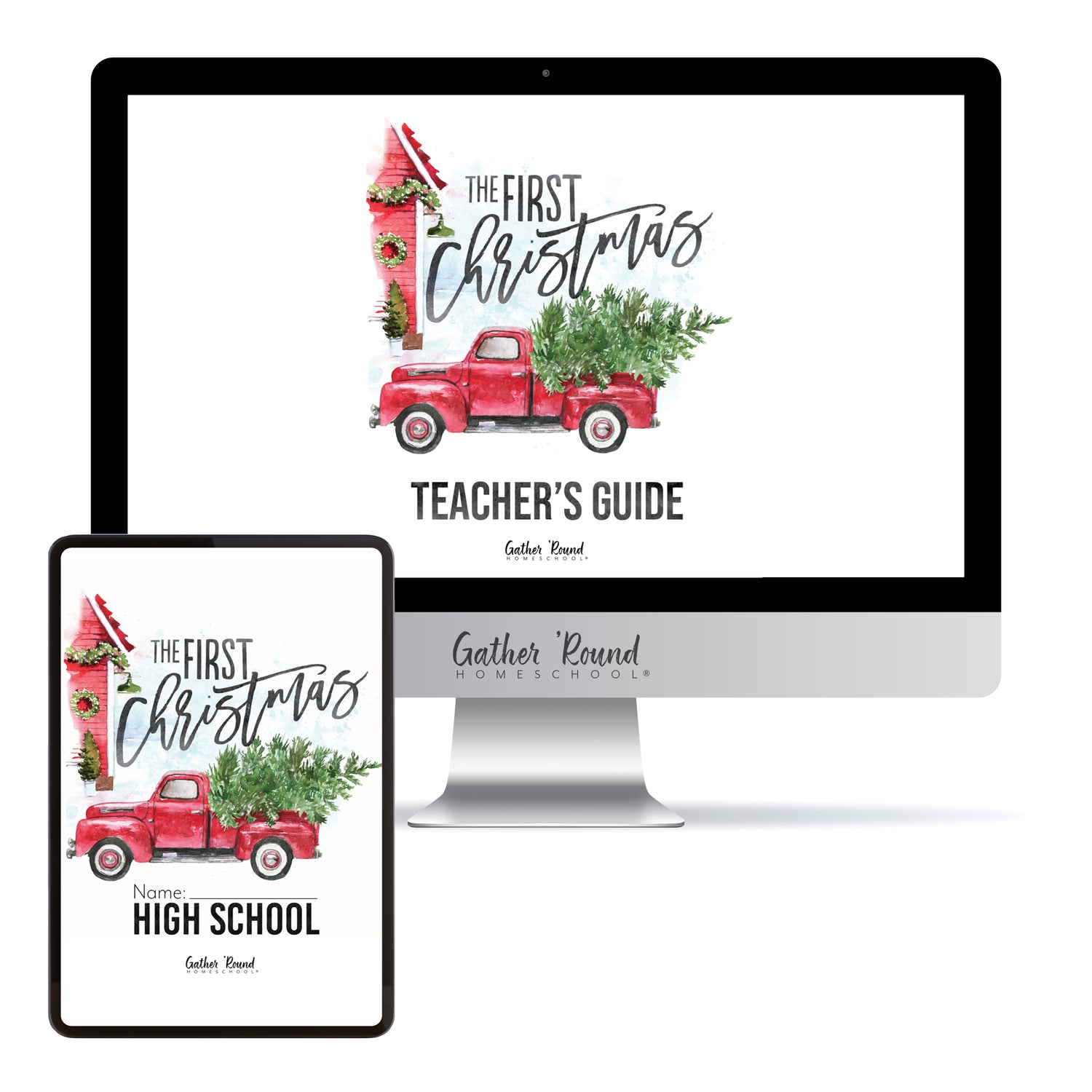 First Christmas homeschool unit study digital student workbook in High School with Teacher's Guide combo