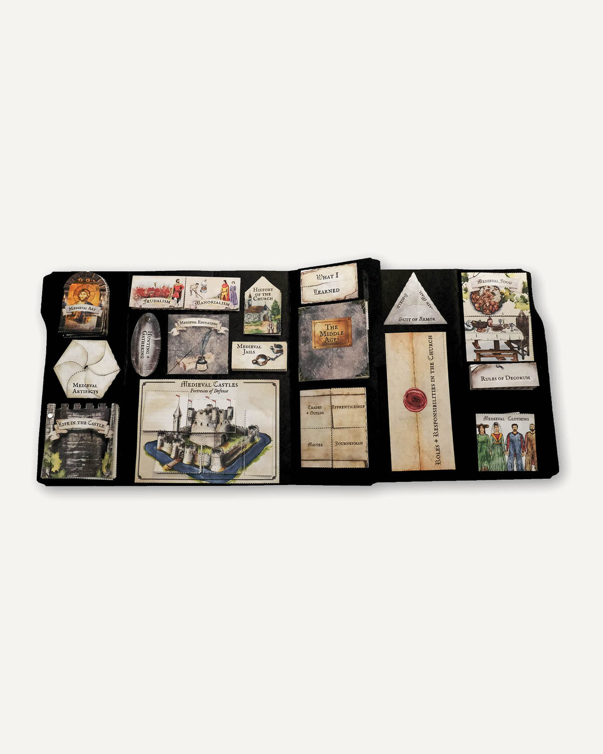 Middle Ages homeschool unit study digital student lapbook finished layout