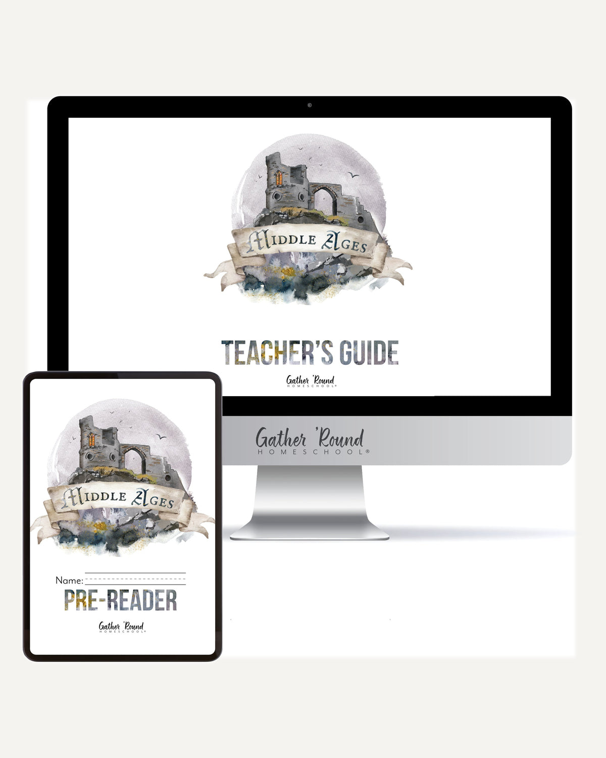 Middle Ages homeschool unit study digital student workbook in pre-reader with teacher's guide bundle