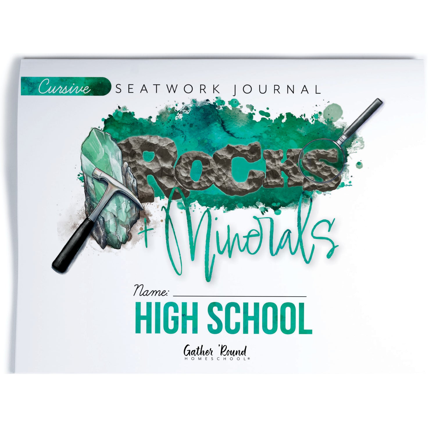 Rocks + Minerals homeschool unit study printed student seatwork journal in cursive for High School