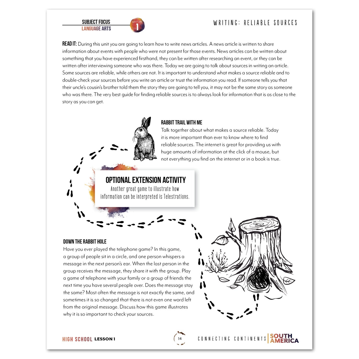 South America homeschool unit study printed student workbook High School writing reliable sources worksheet