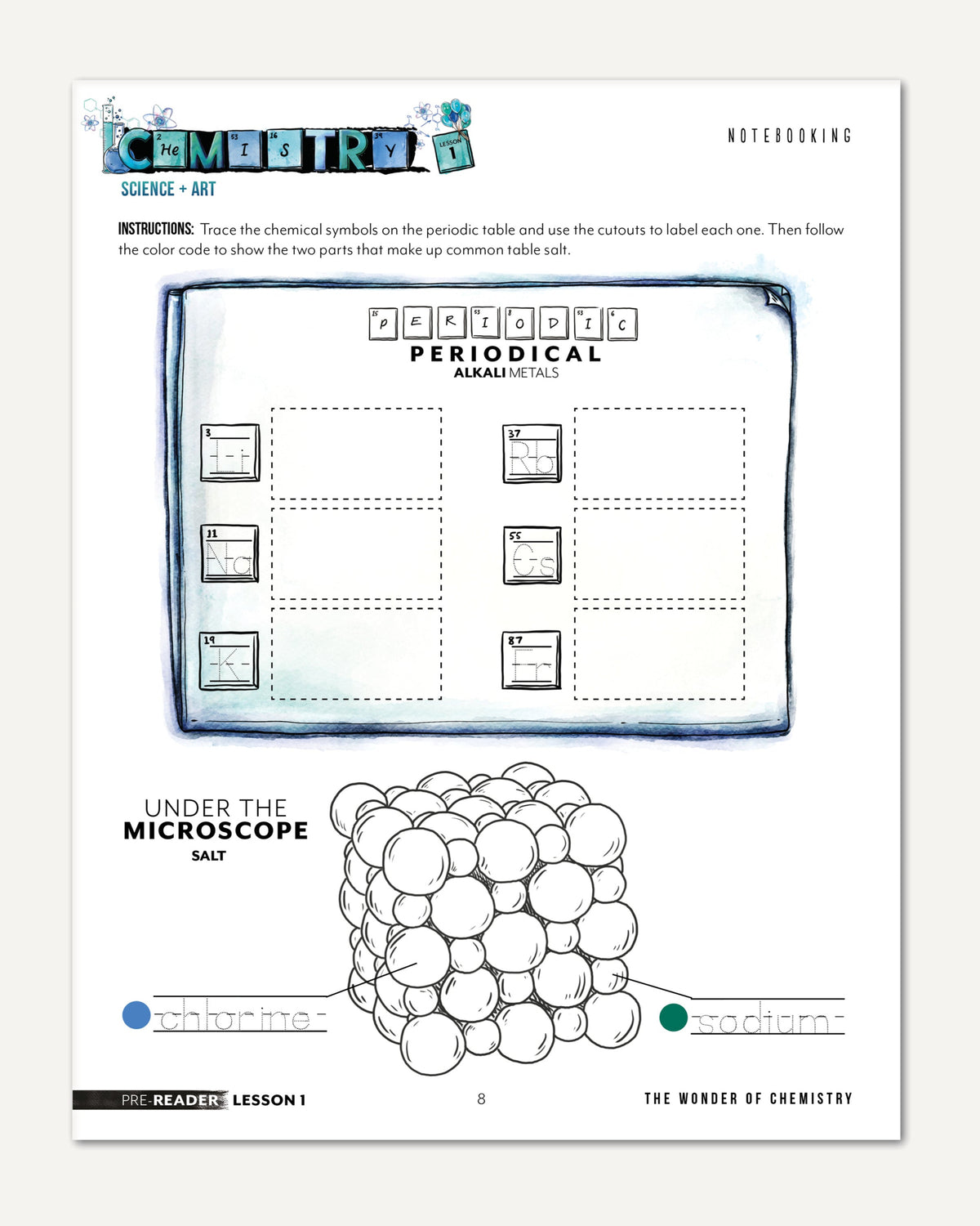 Chemistry Homeschool Unit Study Digital Pre-Reader Lesson 1 Notebooking