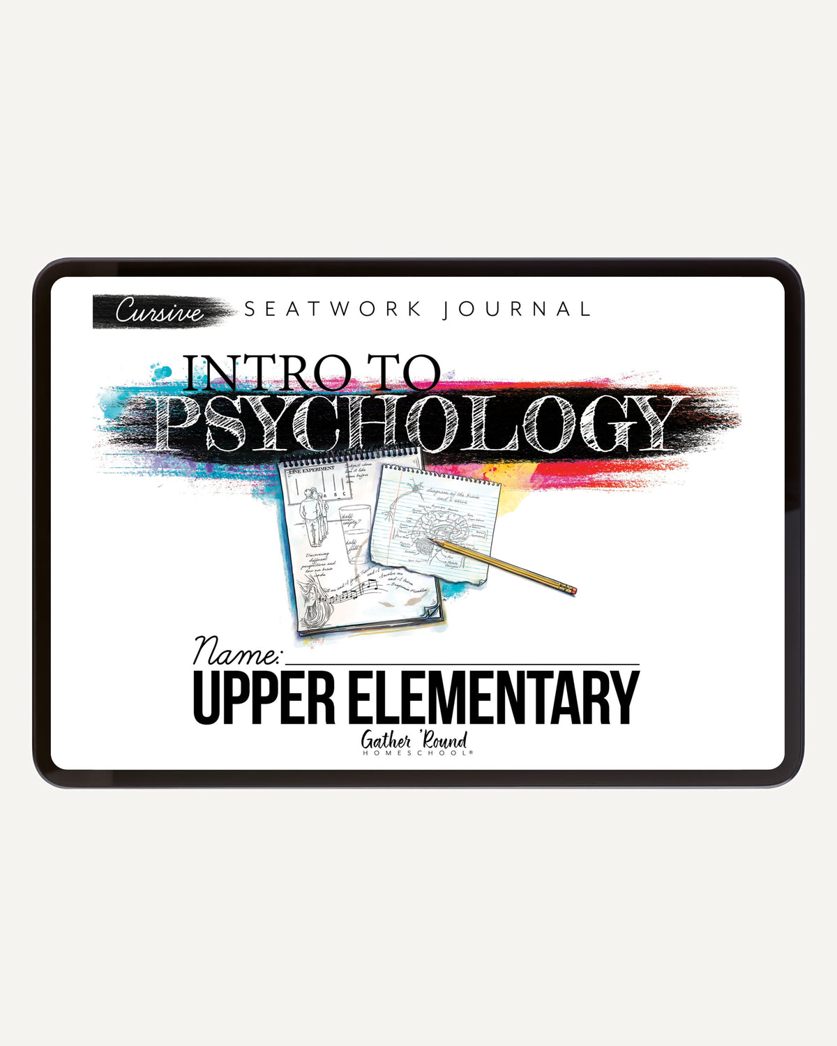 Psychology homeschool unit study digital student seatwork journal cursive in upper elementary