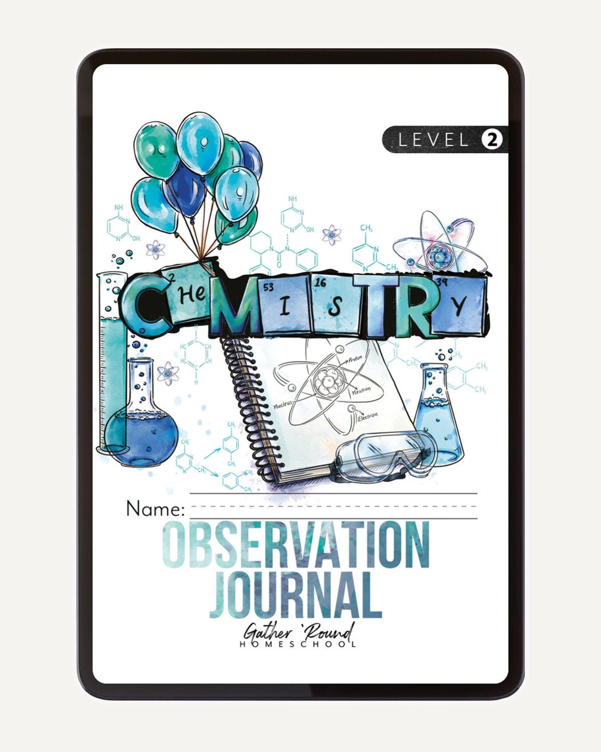 Chemistry Homeschool Unit Study Digital Observation Journal Level 2