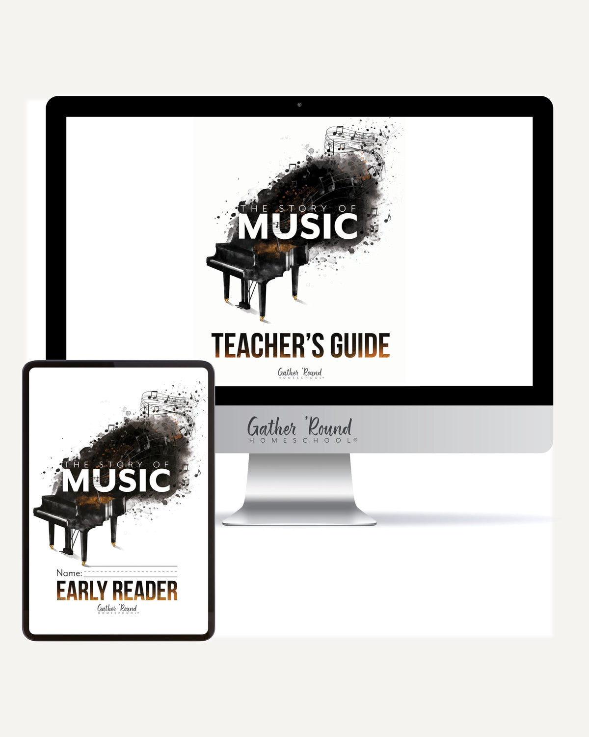 Music homeschool unit study digital student workbook for Early Reader with Teacher's Guide bundle