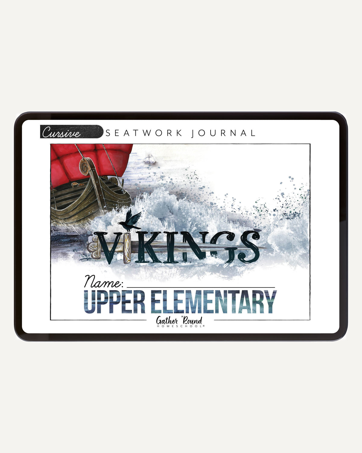 Vikings Homeschool Unit Study Digital Seatwork Journal Cursive Upper Elementary