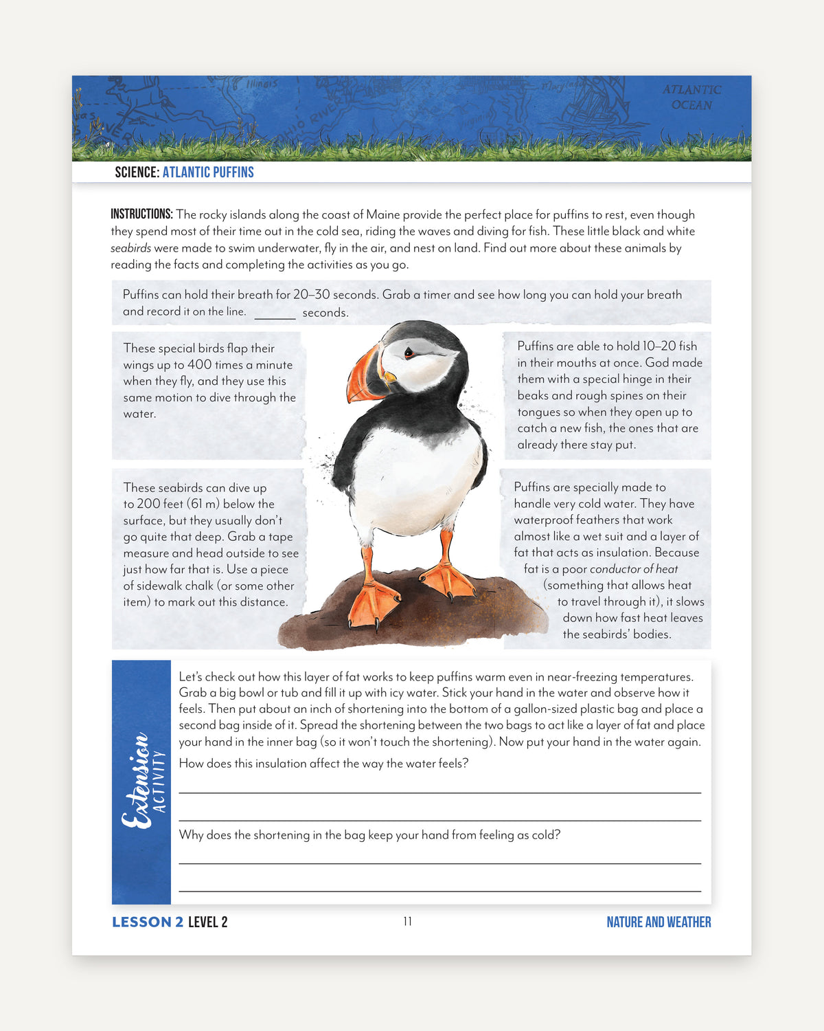 Fifty States: Maine homeschool unit study, digital Level 2 Student Book Sample Page