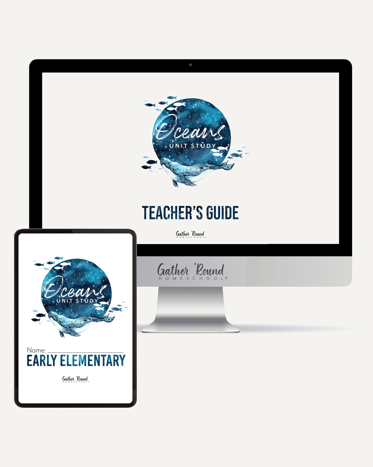 Oceans homeschool unit study digital student workbook for early elementary with teacher's guide combo