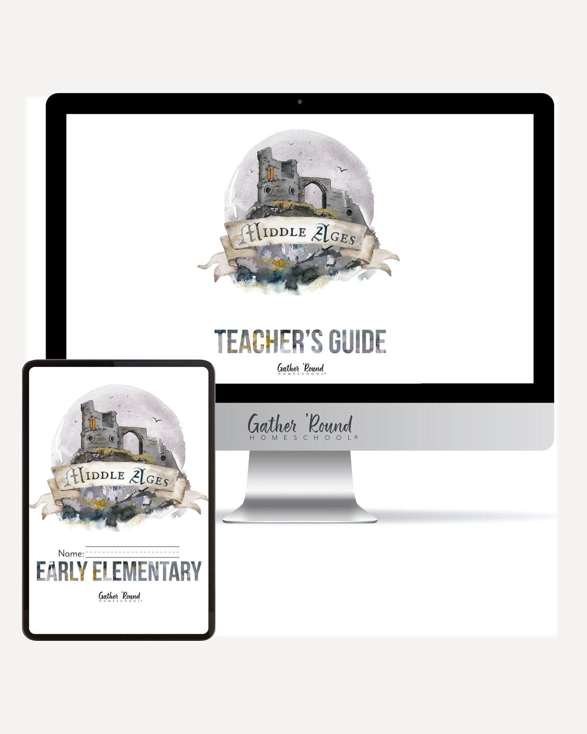 Middle Ages homeschool unit study digital student workbook in early elementary with teacher's guide bundle
