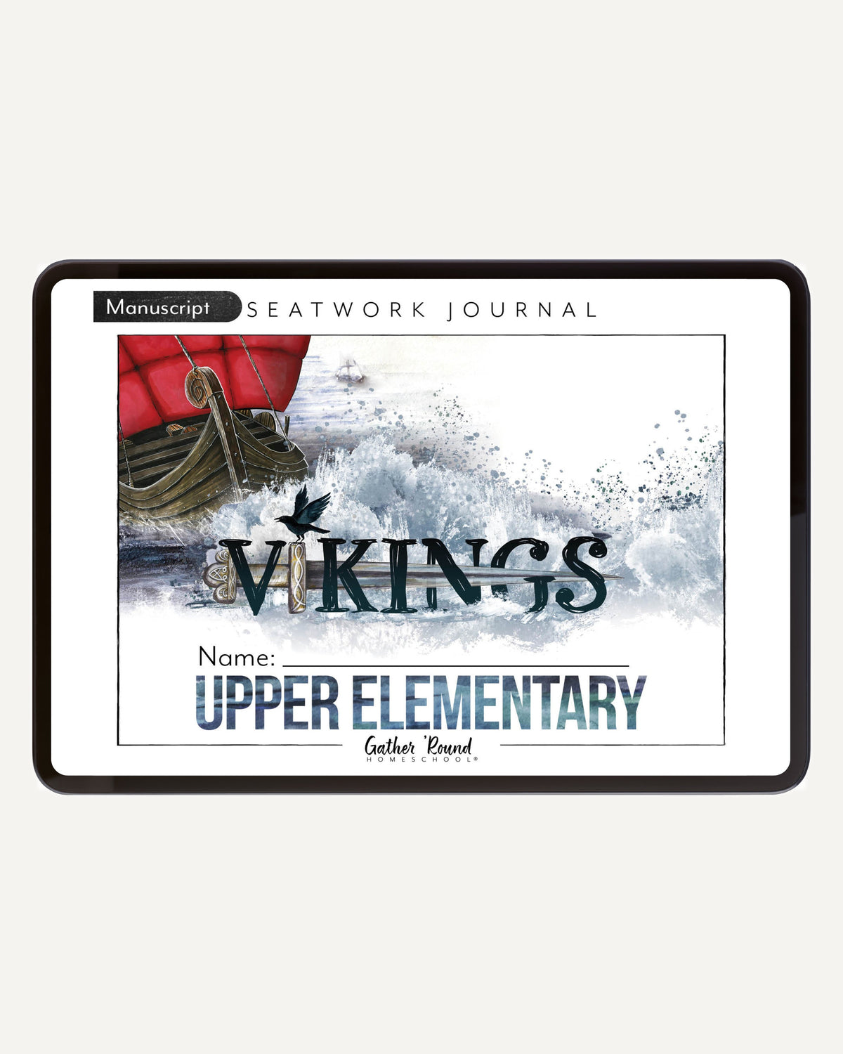 Vikings Homeschool Unit Study Digital Seatwork Journal Manuscript Upper Elementary