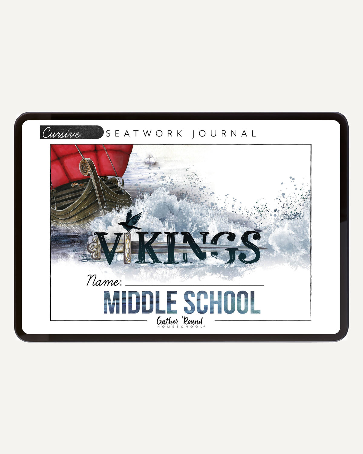Vikings Homeschool Unit Study Digital Seatwork Journal Cursive Middle School