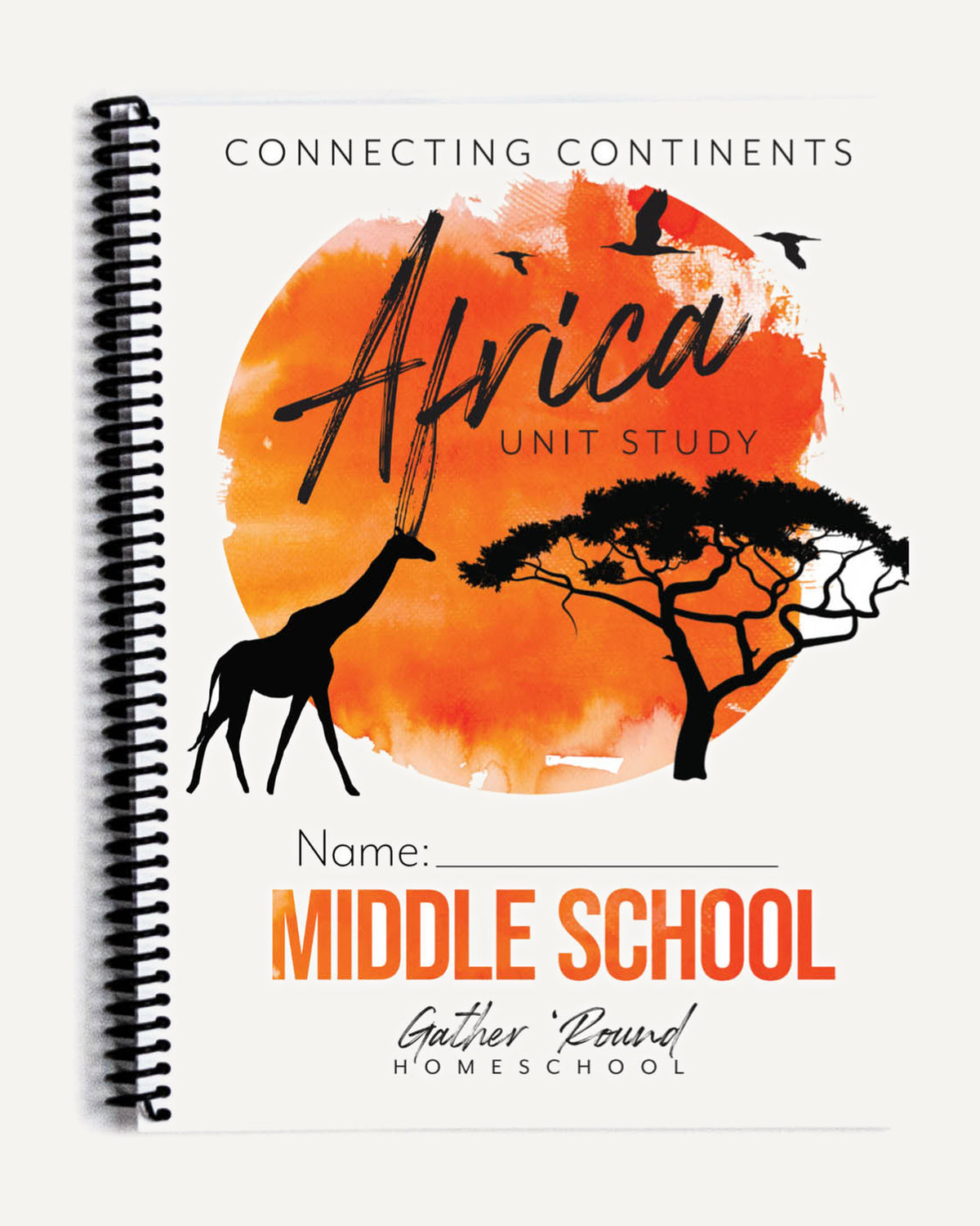 Africa homeschool unit study Printed Middle School Student Book Cover