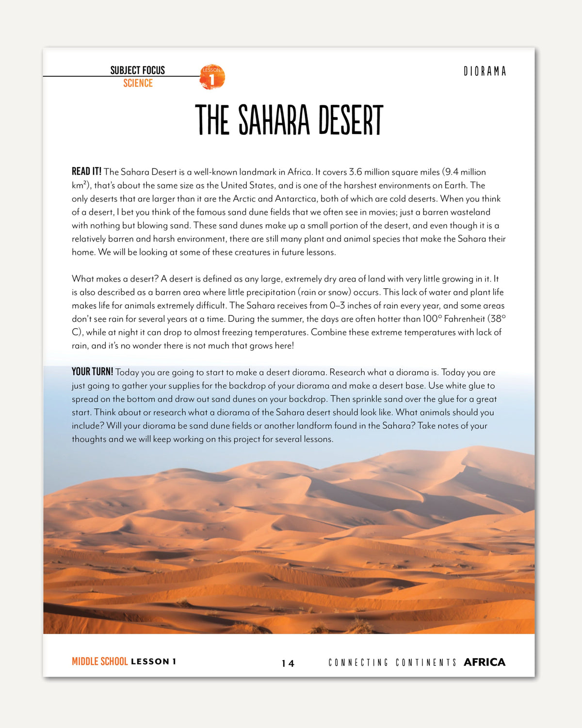 Africa homeschool unit study Printed Middle School Student Book Lesso 1 Page