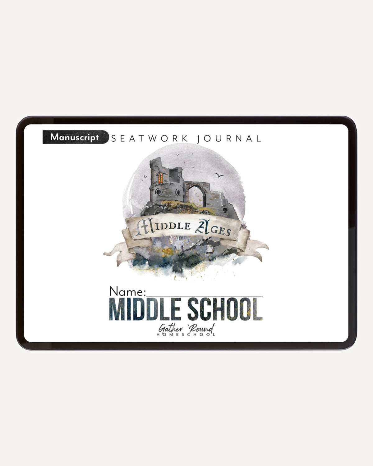 Middle Ages homeschool unit study digital student seatwork book in manuscript for middle school