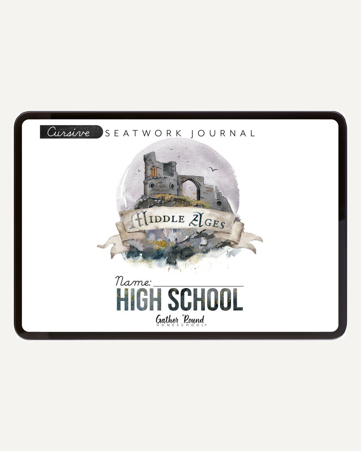 Middle Ages homeschool unit study digital student seatwork book in cursive for high school
