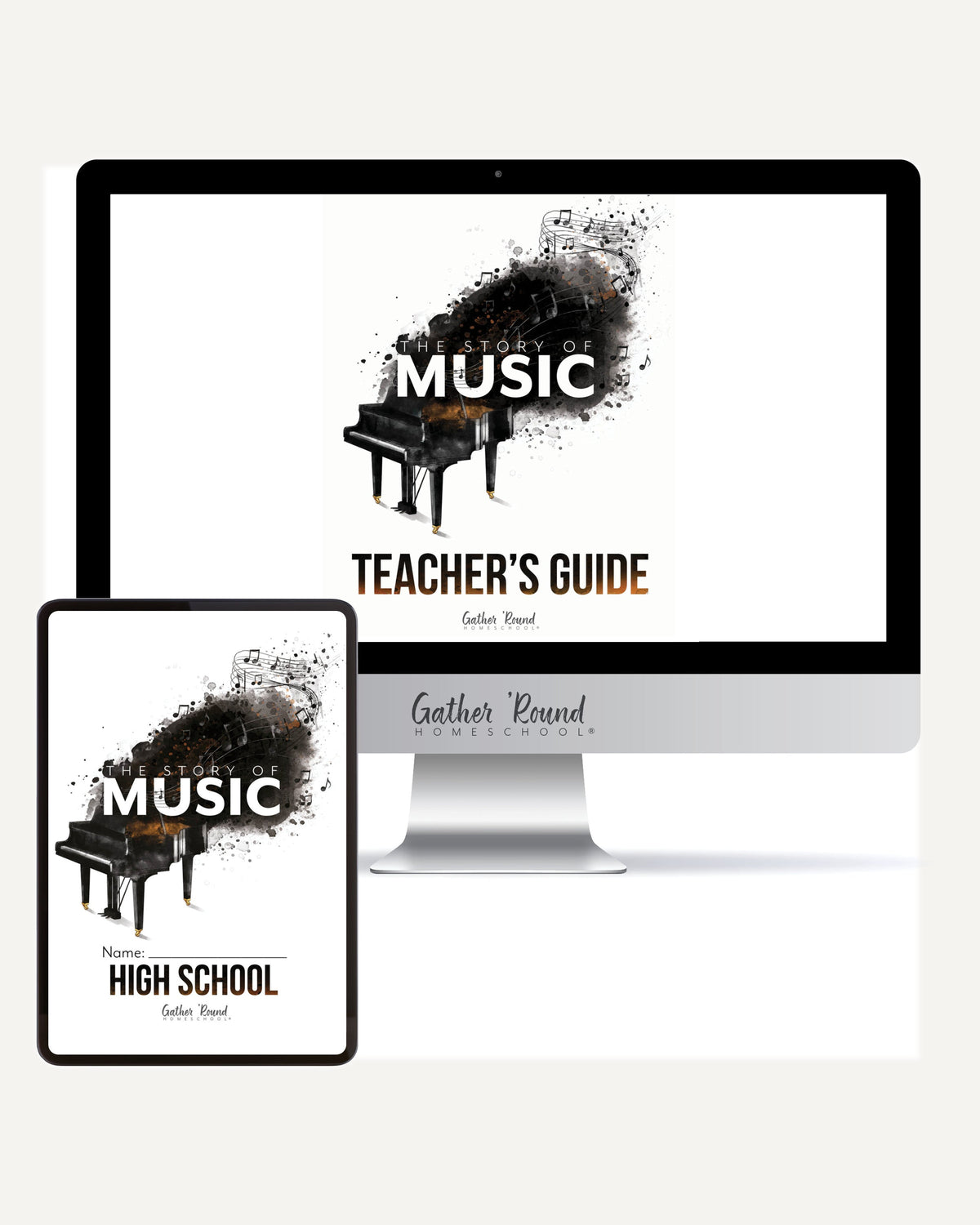Music homeschool unit study digital student workbook for High school with Teacher's Guide bundle