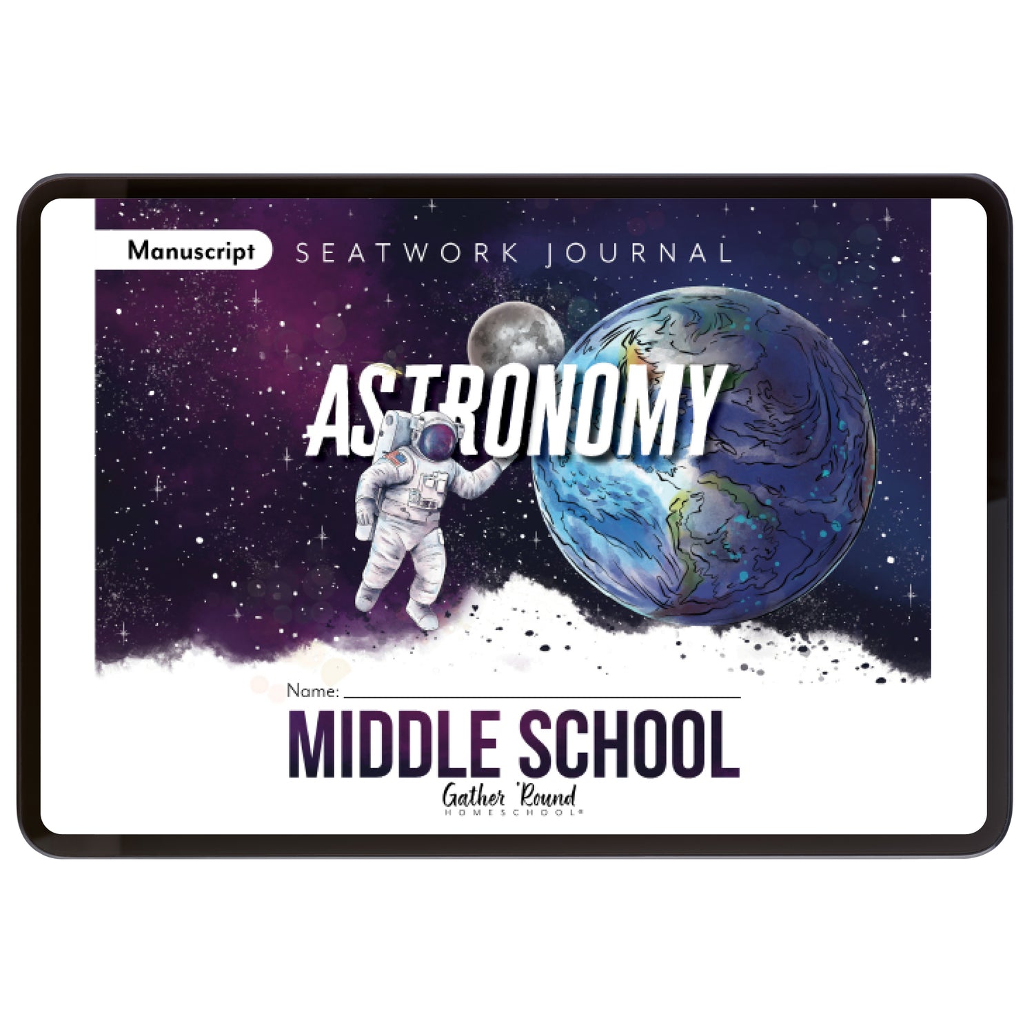 Astronomy Homeschool Unit Study Digital Seatwork Journal Manuscript Middle School