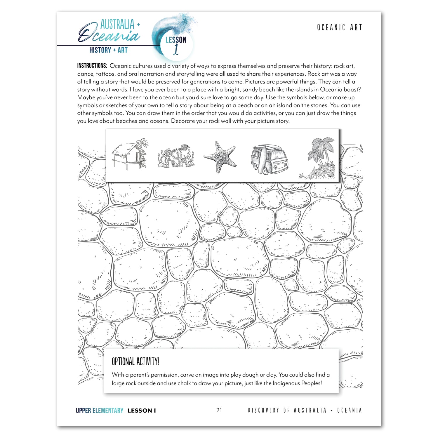 Australia + Oceania Homeschool Study Unit Digital Upper Elementary Student Book Daily Lesson 1