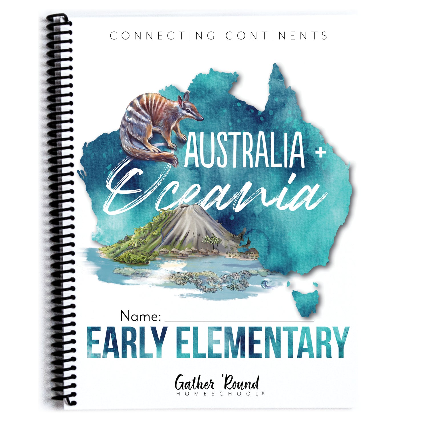 Australia + Oceania Homeschool Study Unit Printed Early Elementary Student Book Cover