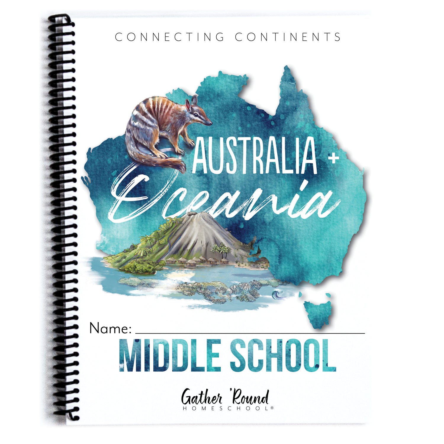 Australia + Oceania Homeschool Study Unit Printed Middle School Student Book Cover