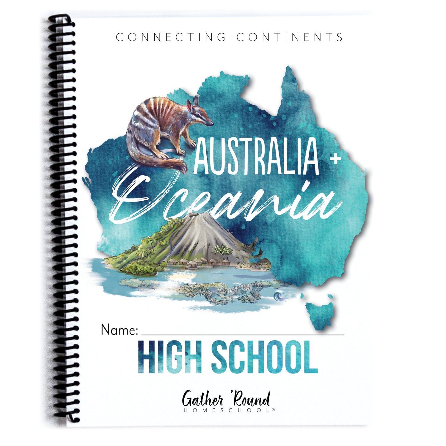 Australia + Oceania Homeschool Study Unit Printed High School Student Book Cover