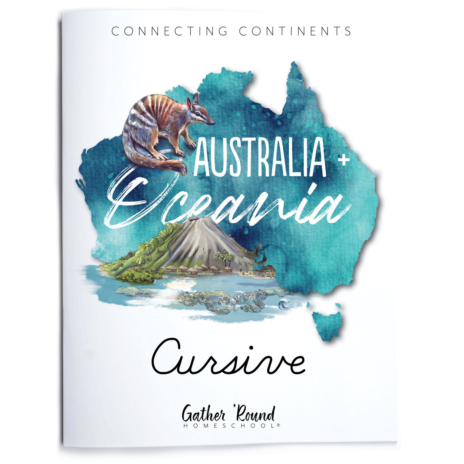 Australia + Oceania Homeschool Study Unit Printed Cursive Book