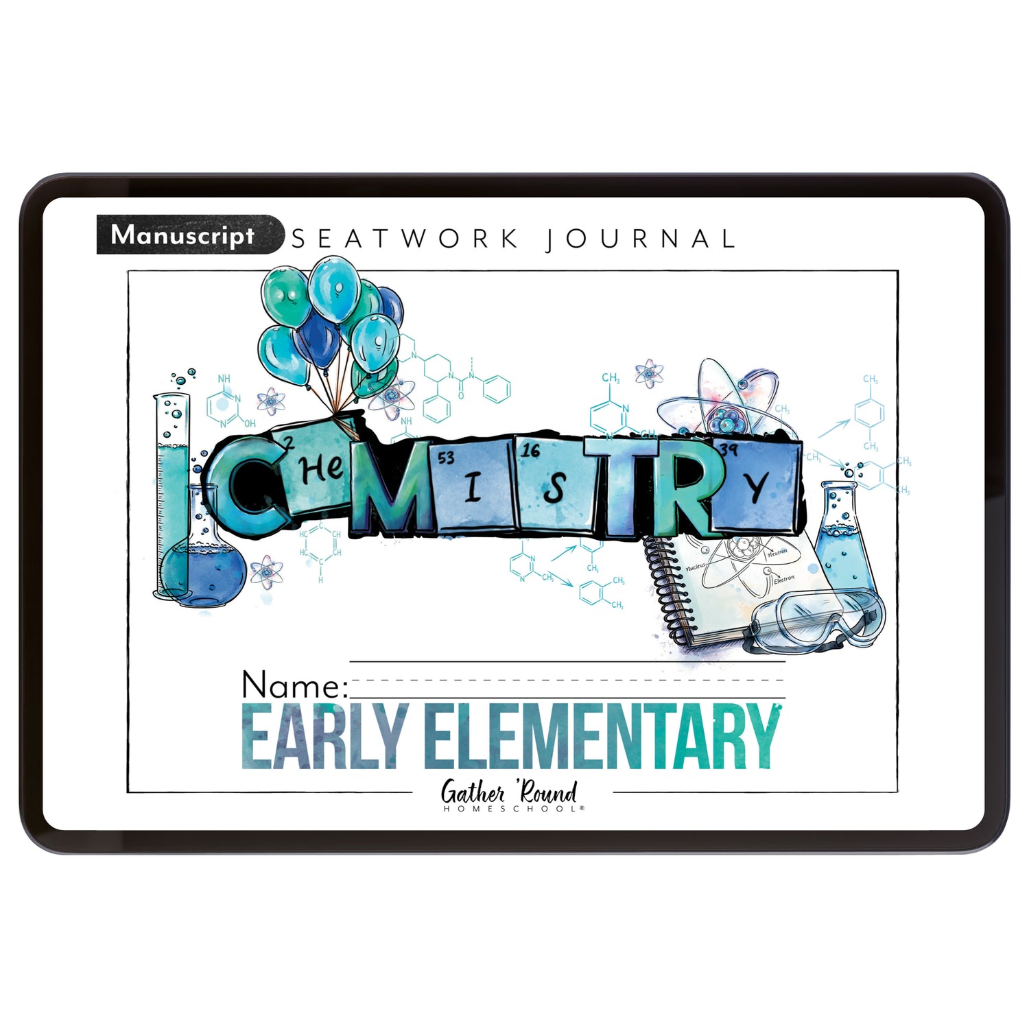 Chemistry Homeschool Unit Study Digital Seatwork Journal Manuscript Early Elementary