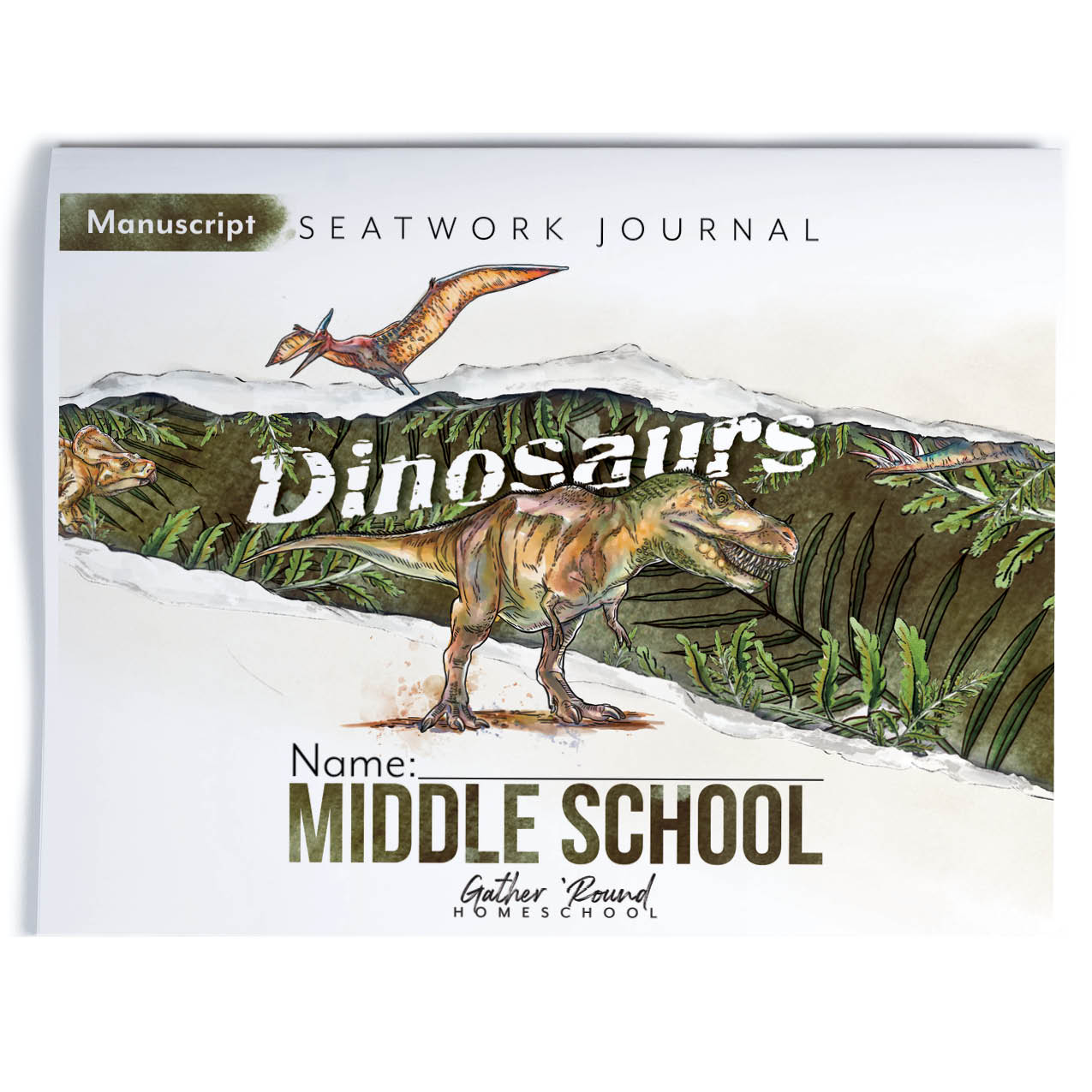 Dinosaurs Homeschool Unit Study Printed Seatwork Journal Manuscript Middle School