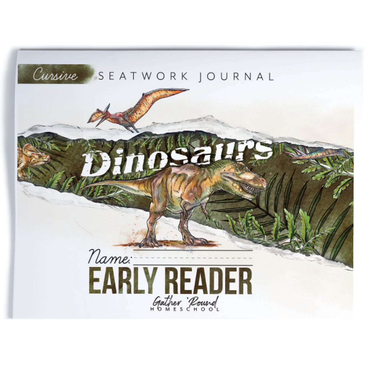 Dinosaurs Homeschool Unit Study Printed Seatwork Journal Cursive Eary Reader