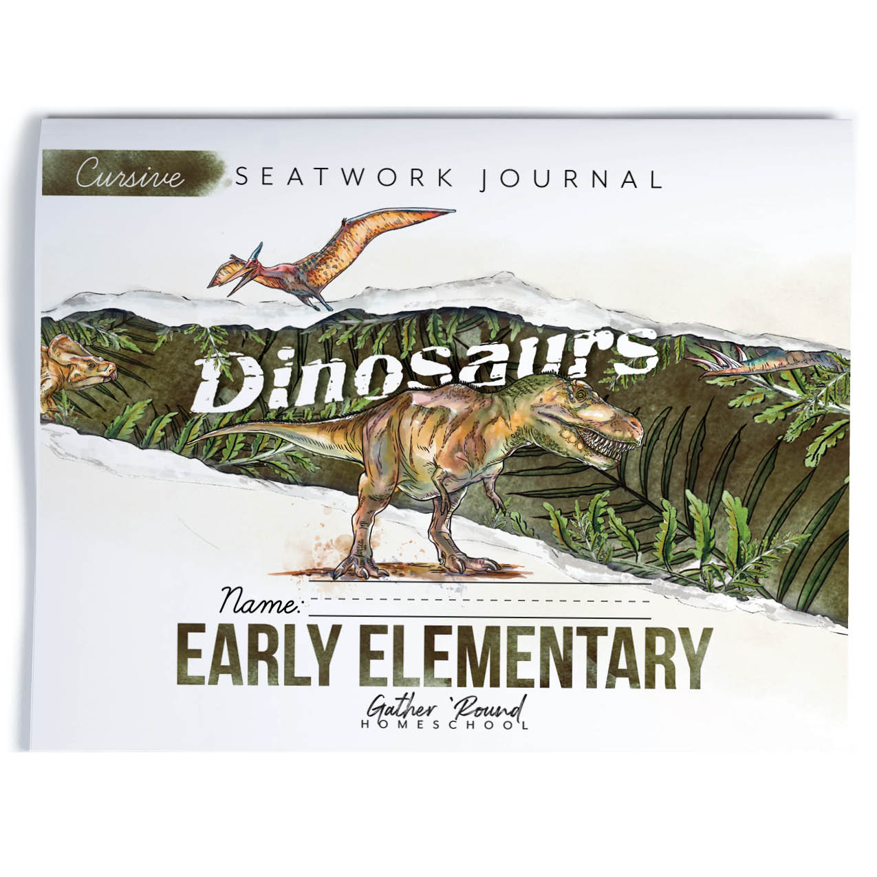 Dinosaurs Homeschool Unit Study Printed Seatwork Journal Cursive Eary Elementary