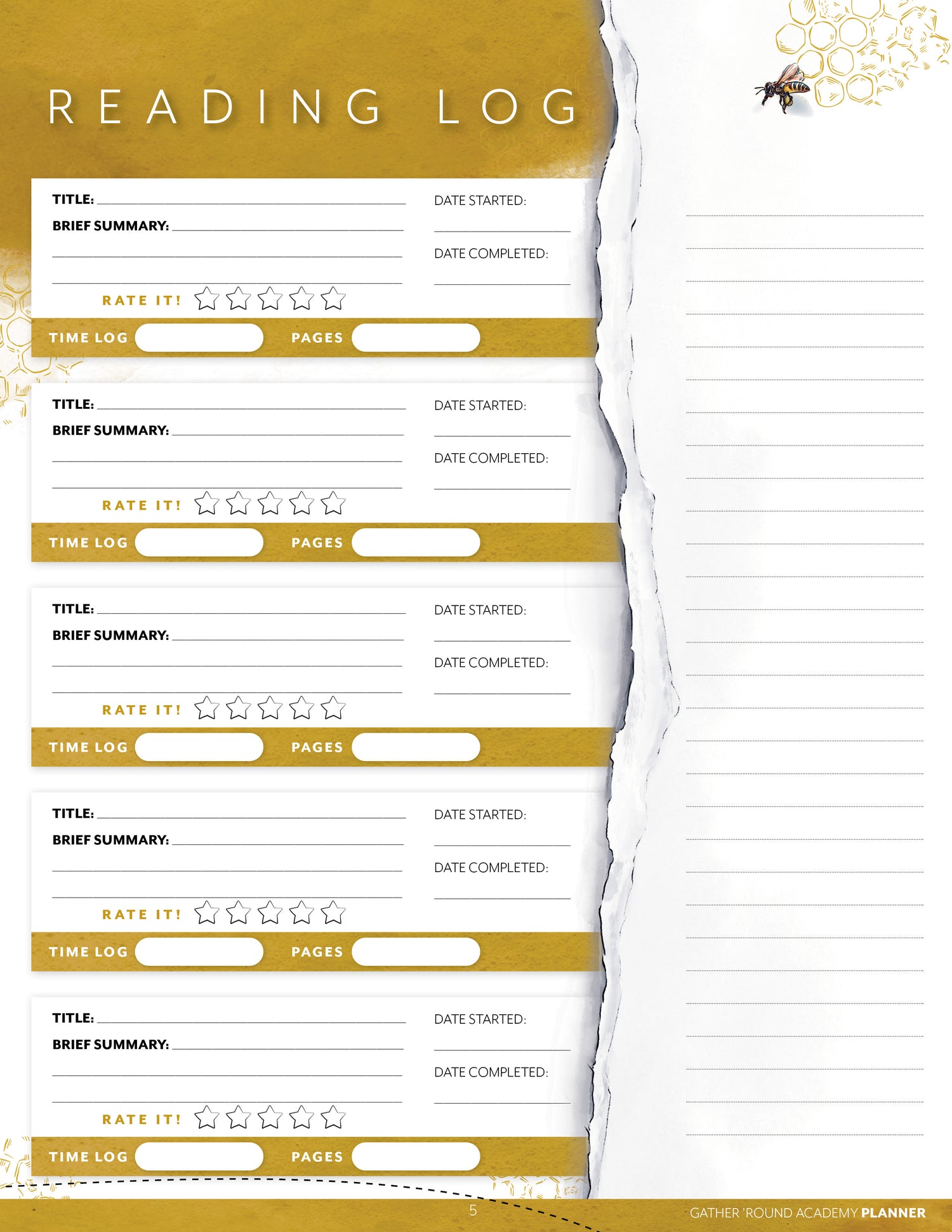 Six Week Unit Student Planner (Printed Book)