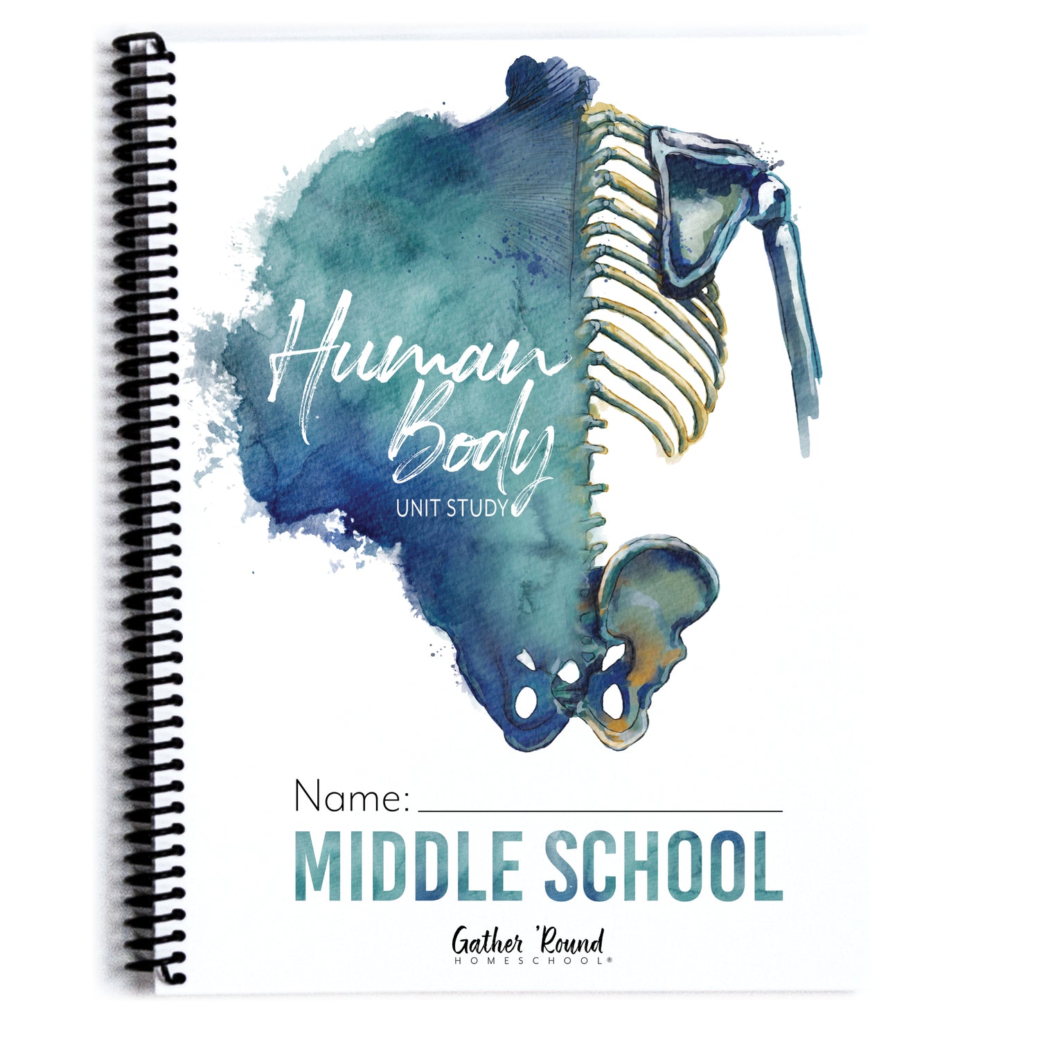 Human Body homeschool unit study printed student workbook in middle school