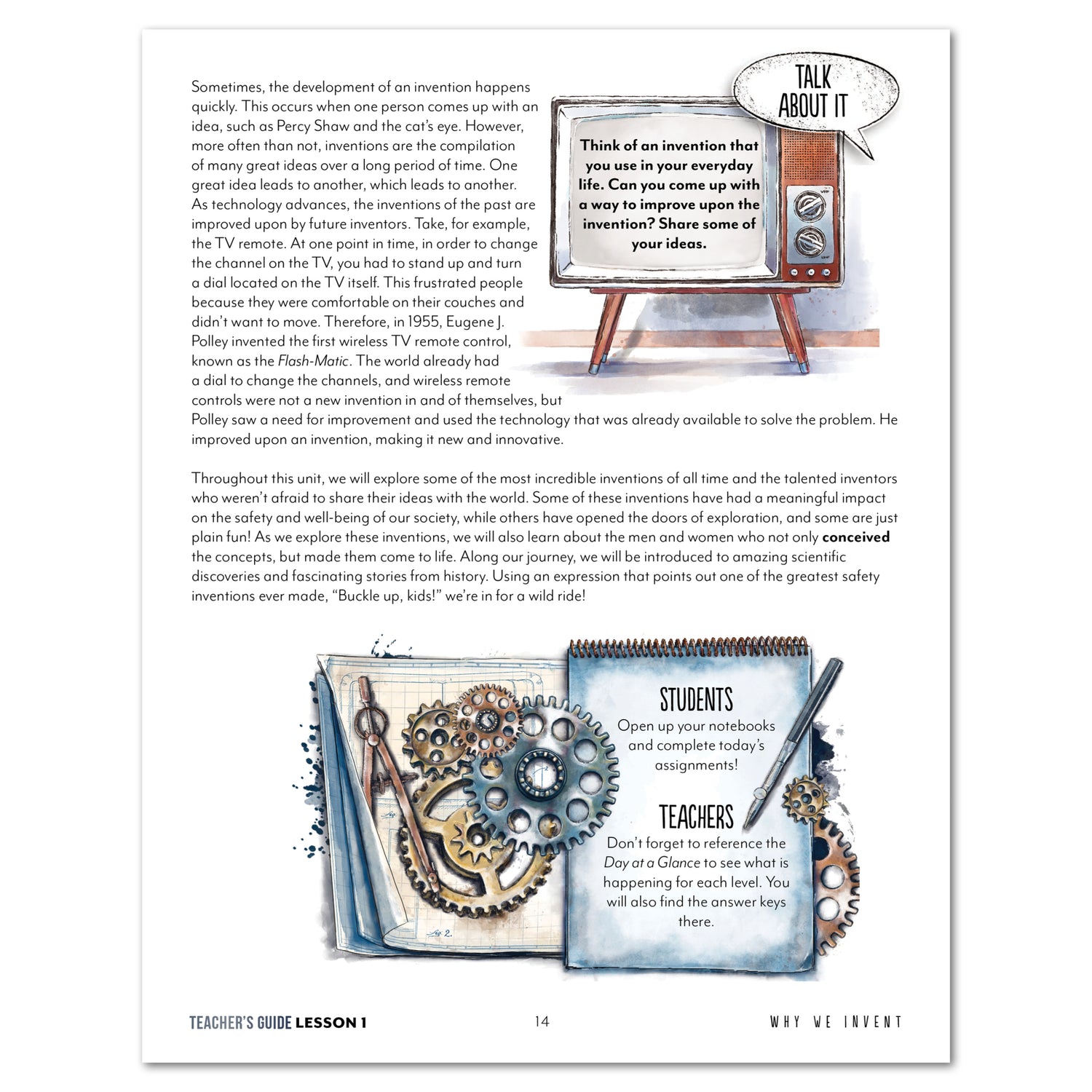 Inventions and Ideas homeschool unit study digital teacher guide lesson one part two