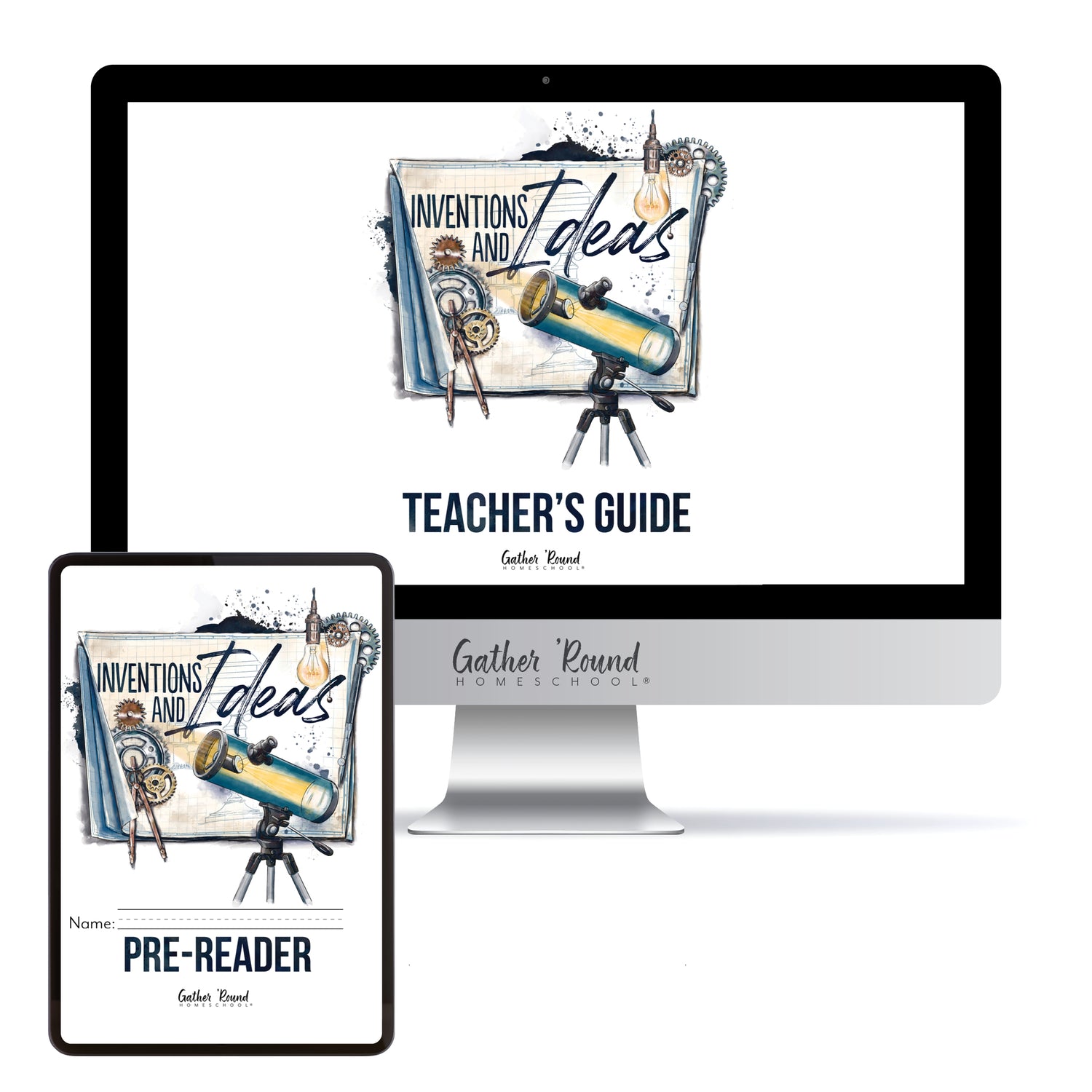 Inventions and Ideas homeschool unit study digital student workbook pre-reader with teacher's guide bundle