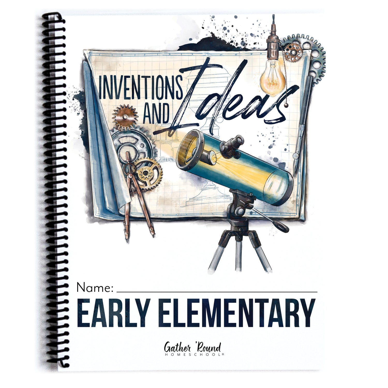 Inventions and Ideas homeschool unit study printed student workbook in early elementary