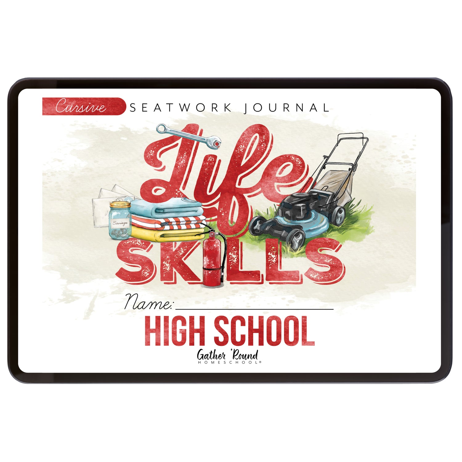 Life Skills homeschool unit study digital high school cursive seatwork journal