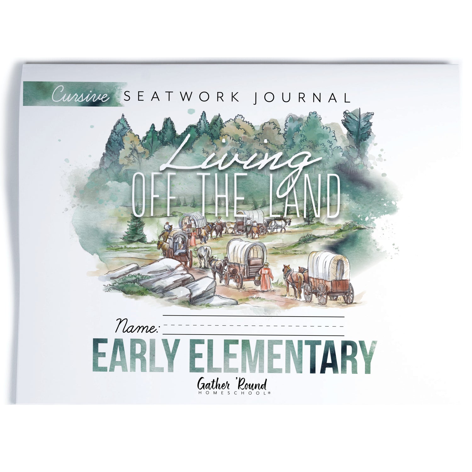 Living Off the Land homeschool unit seatwork journal print Early Elementary student notebook in cursive
