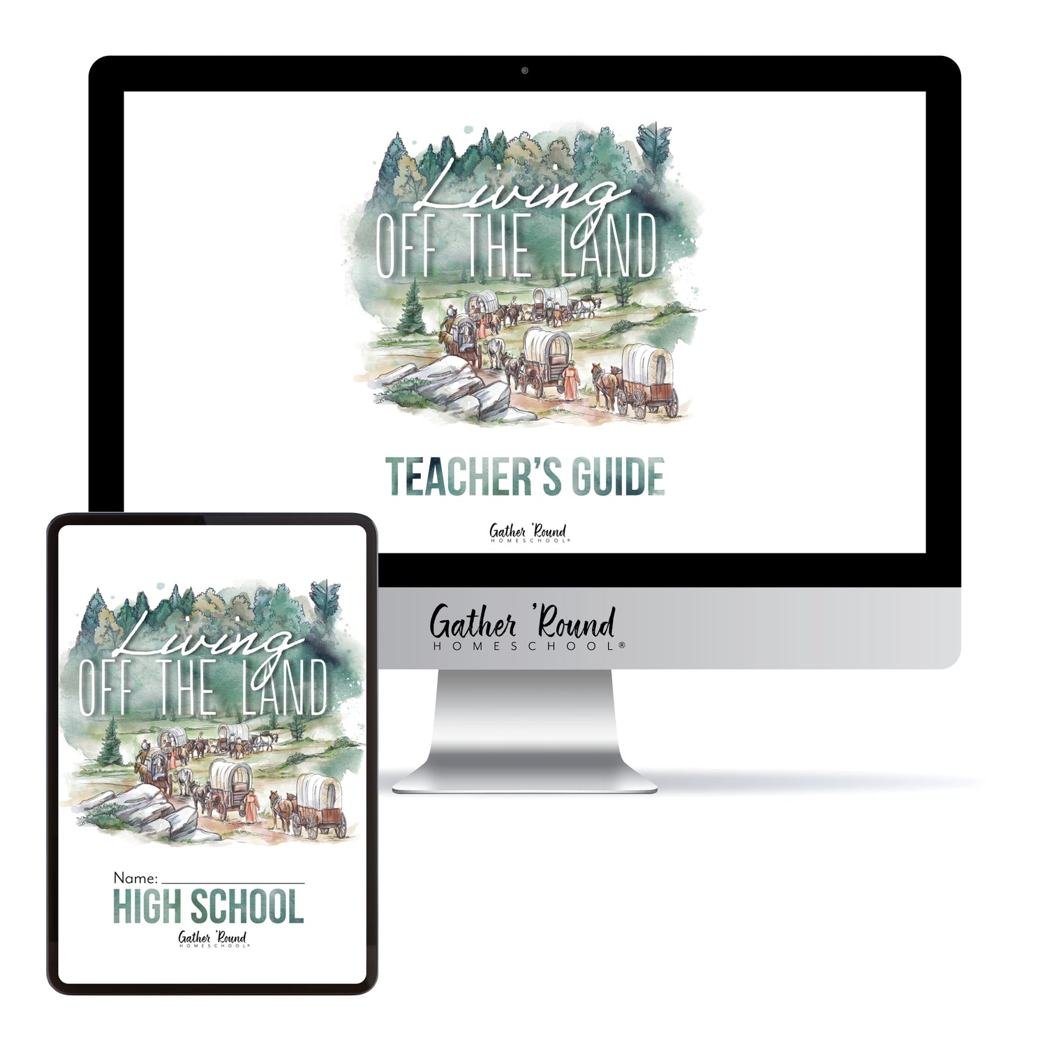 Living Off the Land homeschool unit study digital high school student notebook and teacher's bundle