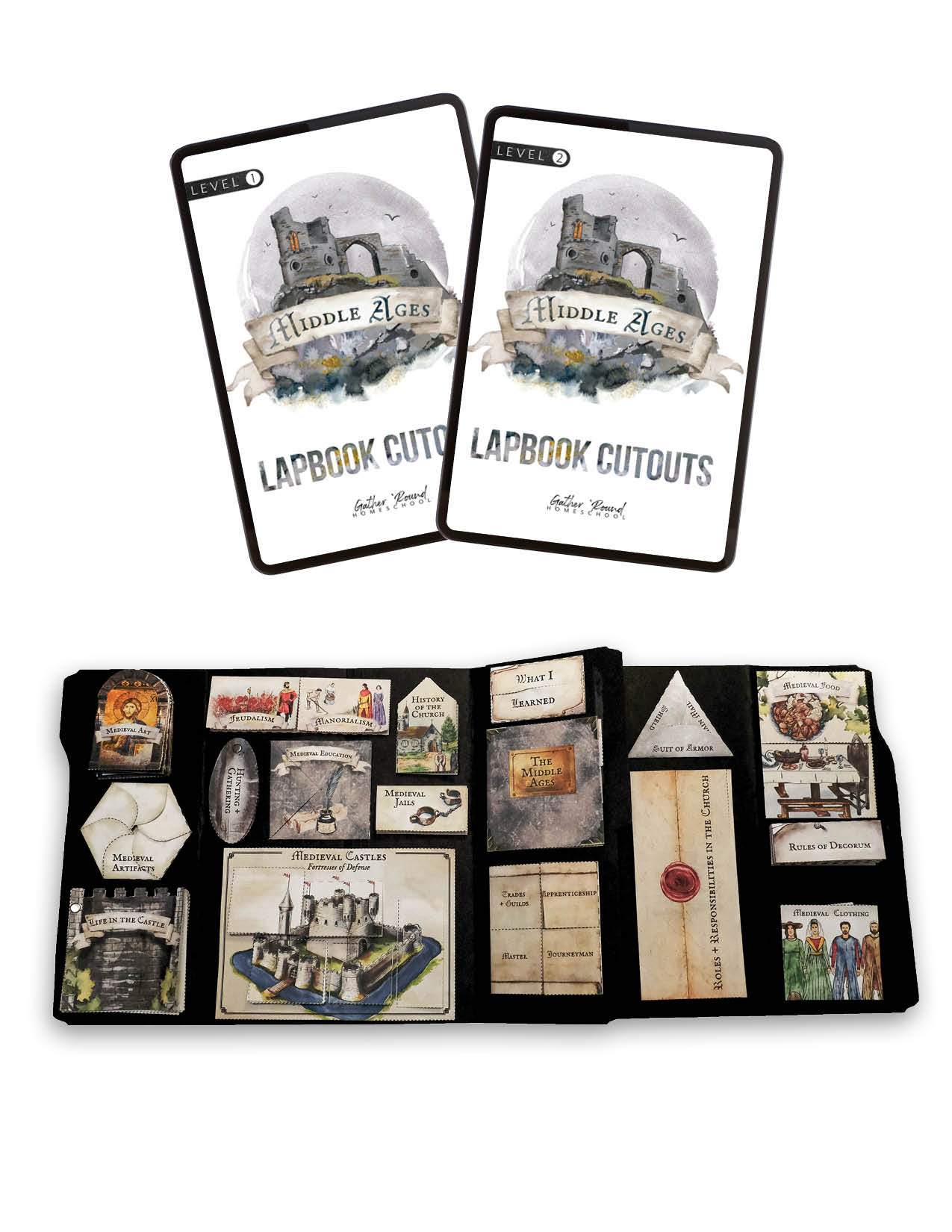 Middle Ages homeschool unit study digital student lapbook with instructions